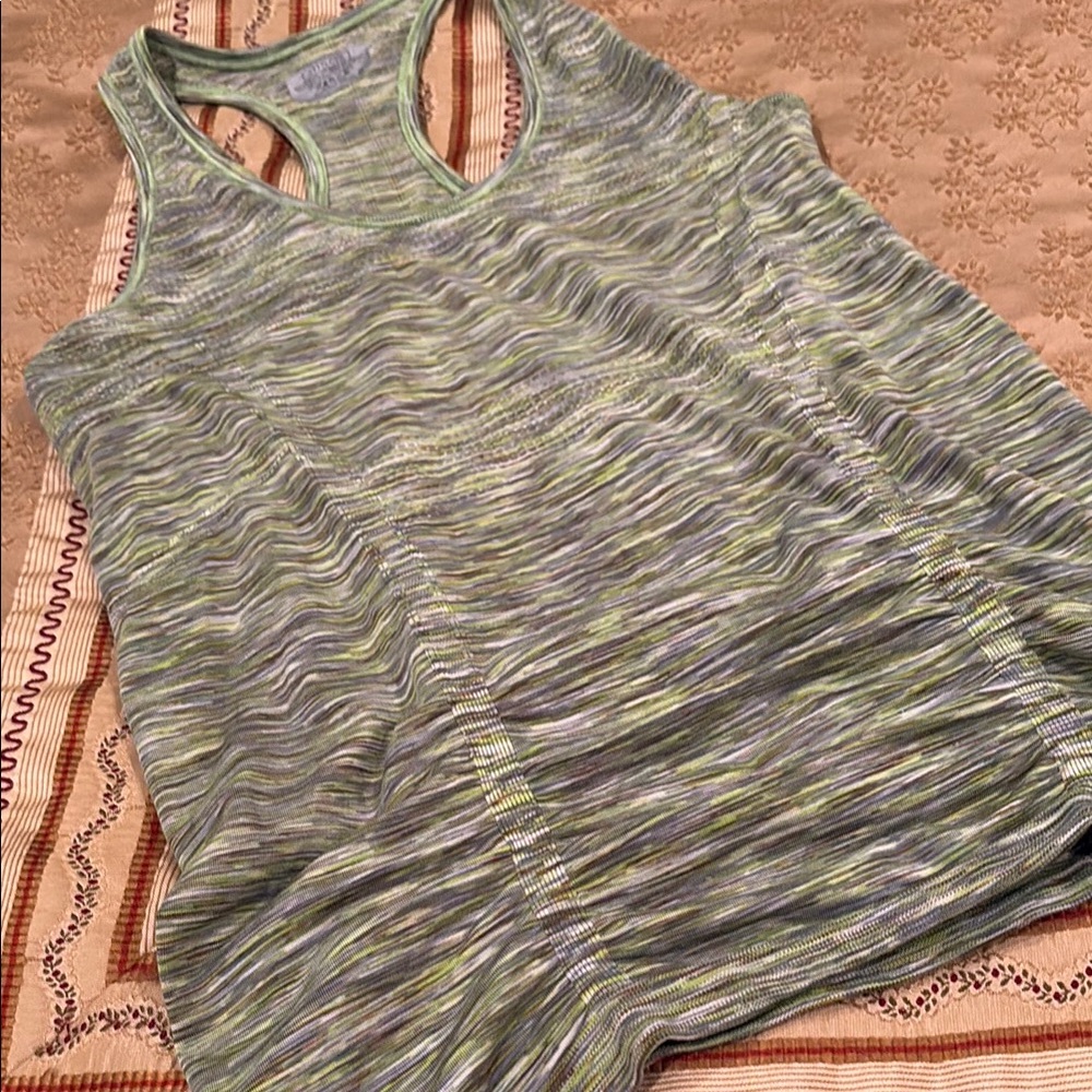 Athleta Green/Gray Tank Top,  Lightweight, Polyester blend, M
